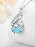 wholesale 925 Sterling Silver & Turquoise Mustard Seed Necklace with AAA CZ - Inspirational Christian Faith Jewelry Gift-0-1