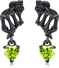 wholesale  925 Sterling Silver Cubic Zirconia Peridot Heart Stud Earrings - August Birthstone Gift for Love & Friendship-Birthstone(08-August)