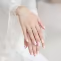 TOUPOP Sterling Silver 1 Carat Moissanite Diamond Engagement Ring-0-0