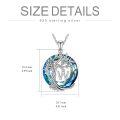 wholesale 925 Sterling Silver Blue Crystal Tree of Life Initial Necklace Family Letter Pendant Birthday Mother s Day Gifts for Her-0-101