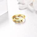 wholesale 14K Solid Gold Adjustable Open Ring Inspirational Jewelry Gift for Women Men-0-2