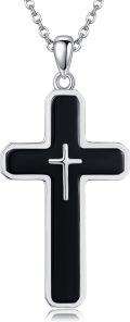 wholesale 925 Sterling Silver Black Onyx Celtic Cross Pendant Necklaces for Men & Women-0-0