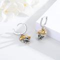 wholesale 925 Sterling Silver Skull with Hat Huggie Hoop Earrings for Women Men -0-1