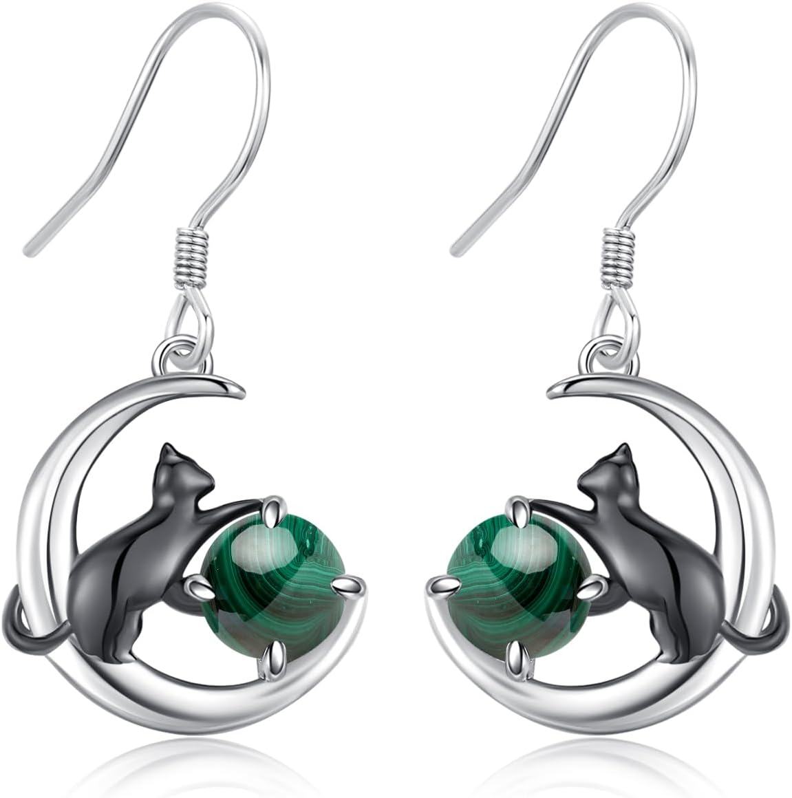 Wholesale 925 Sterling Silver & Malachite Adorable Cat
