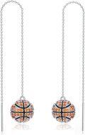 wholesale 925 Sterling Silver Sports Themed Long Chain Basketball Dangle Earrings for Women-0-0