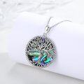 wholesale 925 Sterling Silver Abalone Shell Tree of Life Pendant Necklace with Cross for Women's -0-1