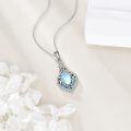 wholesale 925 Sterling Silver Moonstone & Abalone Celtic Filigree Pendant Necklace-0-3