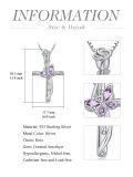 wholesale 925 Sterling Silver Cross With Purple Rhinestone Rose Necklace-0-4