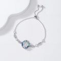 TOUPOP Sterling Silver Blue Crystal A-Z Letter Bracelet Gift-0-3