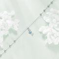 wholesale 925 Sterling Silver Blue Crystal Mermaid Charm Anklet with Beads and Chain Adjuster 7-8-0-4