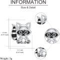 wholesale 925 Sterling Silver Raccoon Stud Earrings - Cute Animal  for Women-0-5