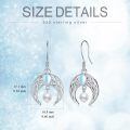 wholesale 925 Sterling Silver Celtic Knot Crescent Moonstone Pearl Drop Earrings-0-4