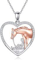 wholesale 925 Sterling Silver Ballerina in Heart Pendant Necklace for Women-0-1