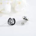 wholesale 925 Sterling Silver Horse Head Stud Earrings for Women - Black Enamel Accents-0-1