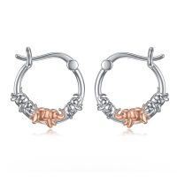 wholesale 925 Sterling Silver Elephant Hoop Earrings - Unique  for Women and Girls-Elephant