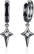 wholesale 925 Sterling Silver Black Plated Star Drop Huggies Earings for Women & Men-0-0