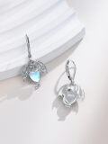 wholesale 925 Sterling Silver Heart-Shaped Moonstone Dragon Drop Earrings for Women-0-2