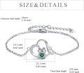 wholesale 925 Sterling Silver Green Crystal Heart Frog Charm Bracelet for Women-0-2