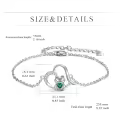 wholesale 925 Sterling Silver Green Crystal Heart Frog Charm Bracelet Wholesale for Women-0-2