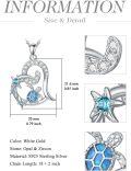 wholesale Turtle Necklace Mothers Day Gifts For Mom Sterling Silver Mother Daughter Necklace Sea Turtle Jewelry For Women, Crystal Sea Turtles Gifts For Women Mothers From Son And Mom Grandma Daugther Sister -0-3
