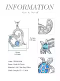 TOUPOP Sterling Silver Crystal Turtle Necklace Mother Daughter Gift-0-3