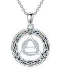 wholesale 925 Sterling Silver Moonstone & Abalone Shell Triple Moon Goddess Pendant Necklace - Protection & Blessings, Celtic Knot, 22mm-0-0