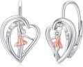 wholesale 925 Sterling Silver Heart Tree of Life Leverback Earrings - Vintage Style  for Mom on Mothers Day-0-0