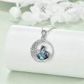 wholesale 925 Sterling Silver Abalone Shell Celtic Knot Moon Pendant Necklace for Women Girls-0-2