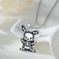 wholesale 925 Sterling Silver Halloween Ghost Skull Cat Skeleton Charm Necklace-0-1