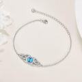 wholesale 925 Sterling Silver Blue Turquoise Celtic Trinity Knot Bracelet for Women-0-3