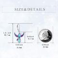 wholesale 925 Sterling Silver Turquoise Purple Enamel Hummingbird Leverback Dangle Earrings for Women Girls Gift Idea 4cm Long-0-4