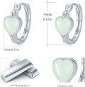 wholesale 925 Sterling Silver Glow in the Dark Celtic Heart Hoops - Luminous Green Stone  for Her-0-4