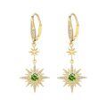 wholesale 925 Sterling Silver Gold-Plated Moonstone & Opal Starburst Leverback Drop Earrings-0-60