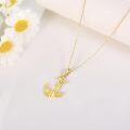 wholesale 14K Gold Anchor Pendant Necklace with Starfish and Rope Design for Women's-0-1