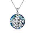 wholesale 925 Sterling Silver Blue Crystal Compass Pendant Necklace for Women Nature Lovers Gifts-0-0