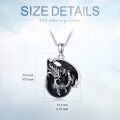 wholesale 925 Sterling Silver Metal Black Onyx Dragon Pendant Necklace for Women and Men - Valentines Gift Idea-0-4