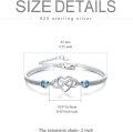 wholesale 925 Sterling Silver Blue Crystal Infinity Heart Bracelet for Women-0-3