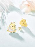 wholesale 925 Sterling Silver Mother & Baby Polar Bear Opal Stud Earrings for Women - Animal  Idea-0-1