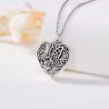 TOUPOP 925 Sterling Silver Heart Urn Necklace For Ashes Memorial Keepsake-0-1