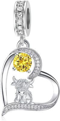 wholesale 925 Sterling Silver Highland Cow Sunflower Dangle Stud Leverback Hoop Earrings-11-November