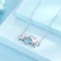 wholesale 925 Sterling Silver Heart-Shaped Love Elephants Pendant Necklaces for Women Girls Gifts Jewelry Sets-0-1
