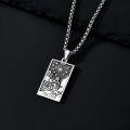 wholesale 925 Sterling Silver The Star Tarot Pendant Necklace for Men Women Gifts-0-5