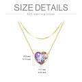 TOUPOP Gold Plated S925 Sterling Silver Crystal Layered Heart Necklace-0-2