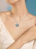wholesale TOUPOP Gift For Her Rose Necklace For Women Heart Crystal Necklace With Rose 925 Sterling Silver Jewelry Gift For Her I Love You Gift For Her Women Sister Wife Birthday Christmas Wedding Gifts -0-1