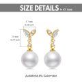 TOUPOP 14K Gold Pearl Dangle Earrings For Women Birthday Gifts-0-3