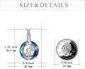 wholesale 925 Sterling Silver Blue Crystal Moon & Stars Dog and Girl Urn Keepsake Locket Necklace for Ashes - Pet Memorial s-0-1