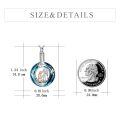 wholesale 925 Sterling Silver Blue Crystal Moon & Stars Dog and Girl Urn Keepsake Locket Necklace for Ashes - Pet Memorial s-0-1