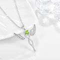 wholesale 925 Sterling Silver Angel Birthstone Necklace with 12 Crystal Gemstones for Protection & Love-0-1