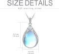 wholesale 925 Sterling Silver Blue Moonstone Teardrop Filigree Pendant Necklace-0-4