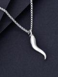 wholesale 925 Sterling Silver &  Italian Horn Urn Keepsake Pendant with Funnel and Chain - Memorial Jewelry for Ashes Storage-0-2